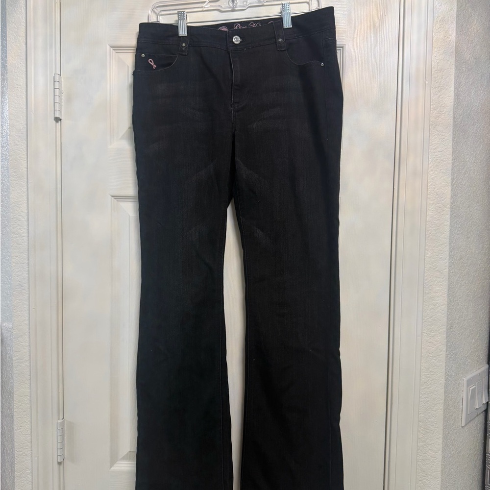 White House Black Market Give Hope Black Jeans Blanc 10R Rhinestone on Pockets